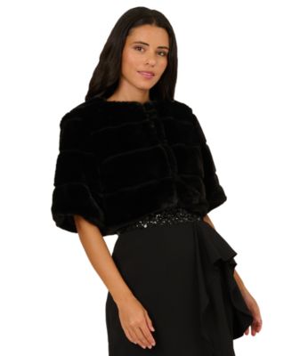 Adrianna Papell Women's Faux Fur Bolero Jacket