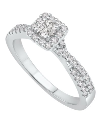 Macy's Diamond Halo Engagement Ring (1/2 ct. t.w.) in 14k White Gold