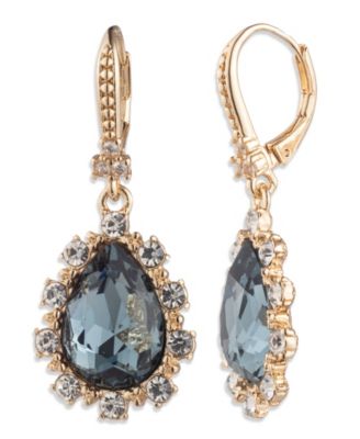Marchesa серьги-подвески Glass Stone Gold-Tone Drama Pear Drop