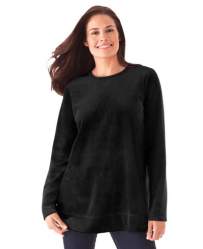 Женский джемпер Woman Within Plush Velour Tunic Sweatshirt