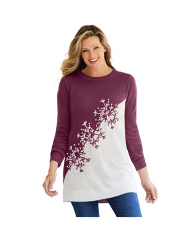 Свитер Woman Within Women's Within Holiday Snowflake Jacquard