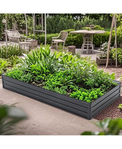 Streamdale Furniture оцинкованный приподнятый грядка для сада 8x4x1 ft