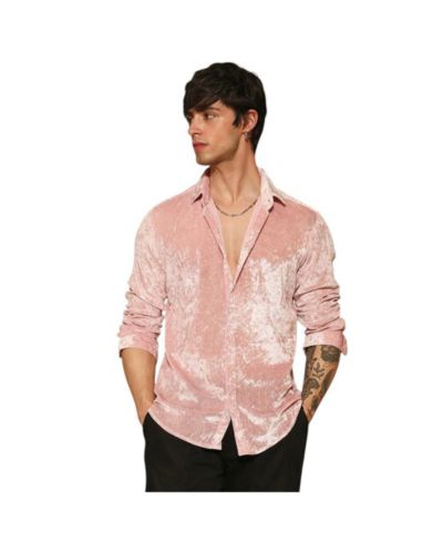 Campus Sutra Men's Solid Velvet Shirt