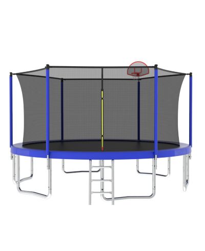 Streamdale 14FT Kids Trampoline with Safety Net, Basketball Backboard, and Ladder