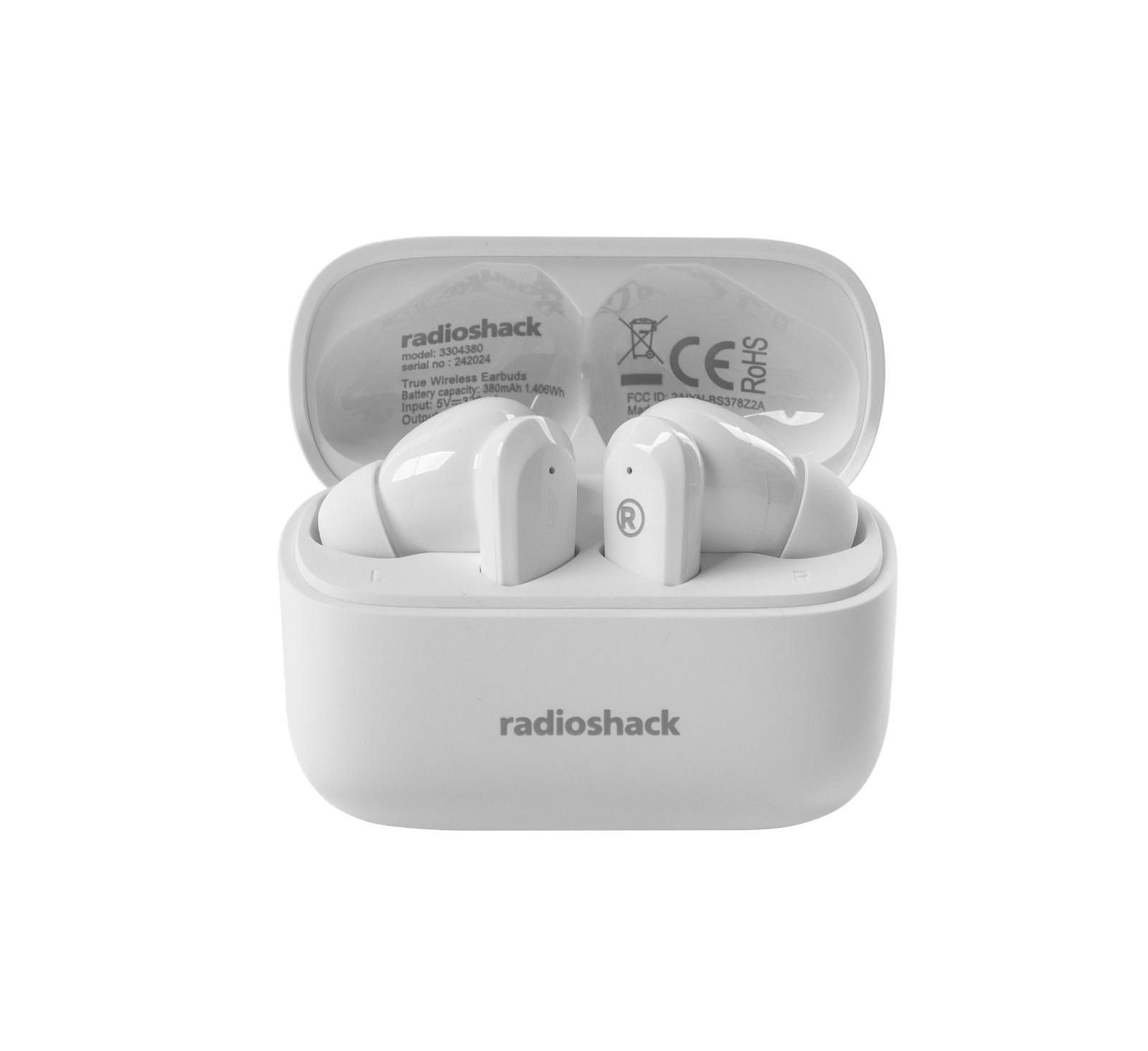 RadioShack 380 Active Noise Cancelling Wireless IPX5 Water-Resistant True Wireless Earbuds