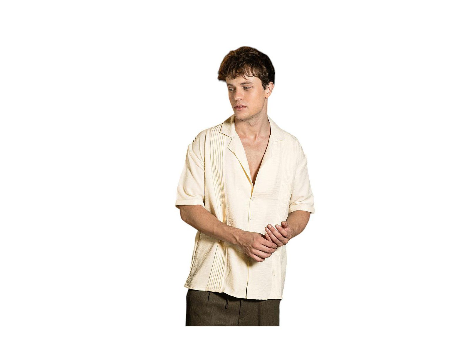 Campus Sutra Men's Pleat-Block Oversized Shirt