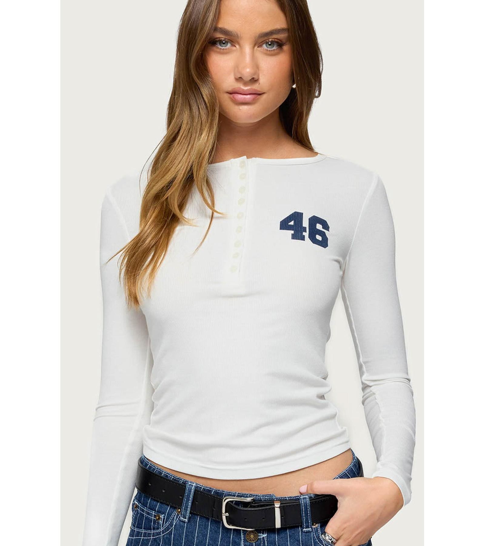 Женский топ Edikted 46 Ribbed Henley