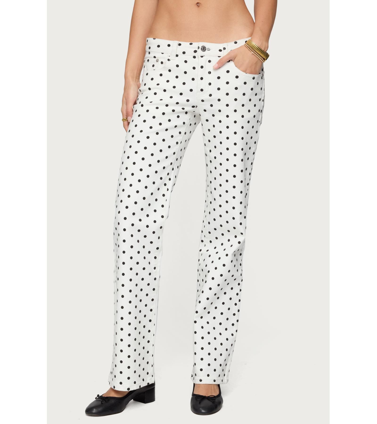 Женские джинсы Edikted Romily Polka Dot Low Rise