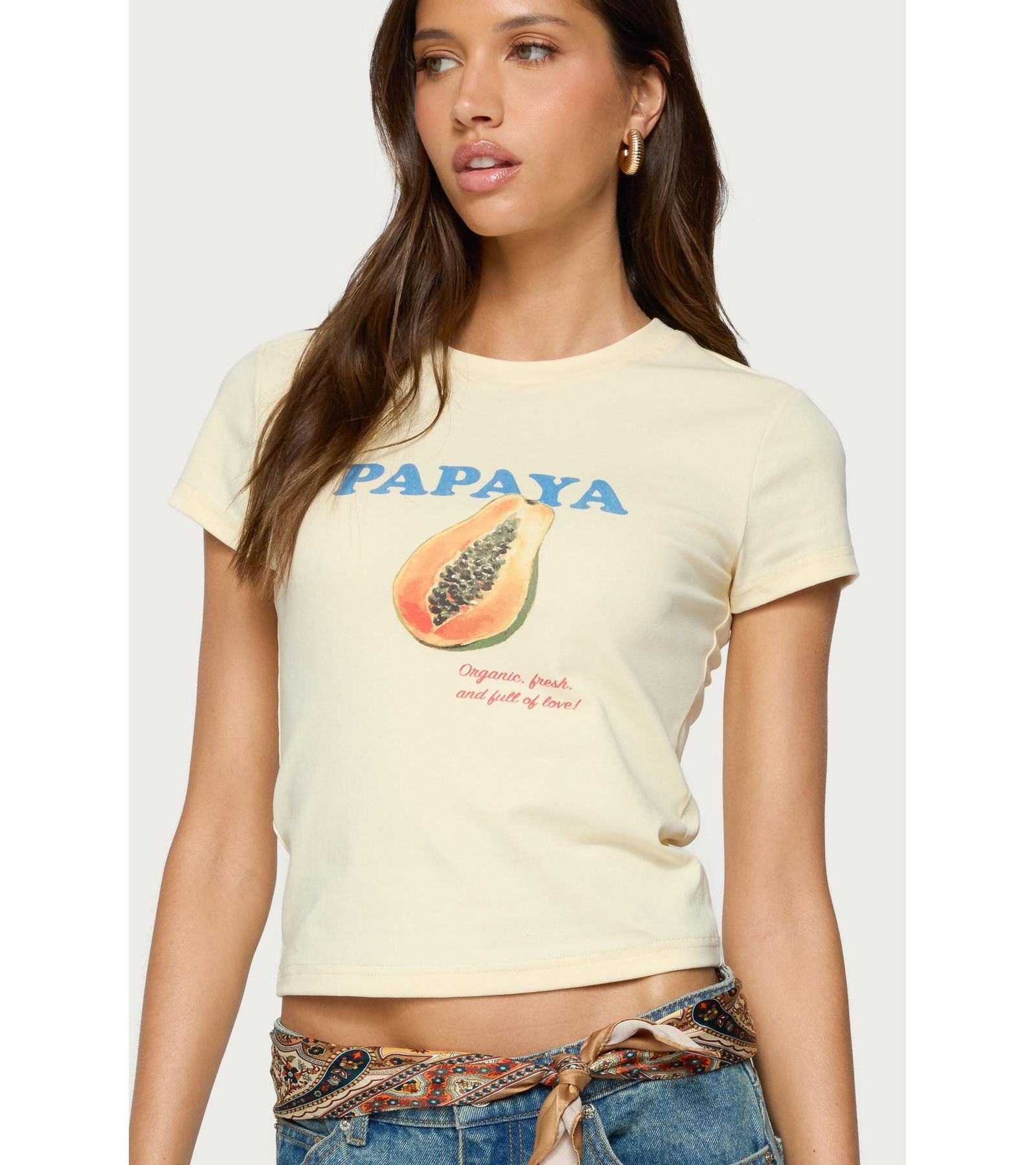 Edikted Womens Papaya T Shirt