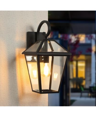 Streamdale Furniture уличный настенный фонарь с прозрачными стеклянными панелями, 2 шт.