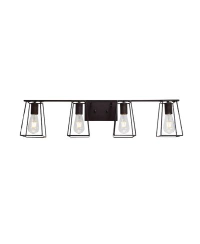 Streamdale Furniture 4-Light Oil Rubbed Bronze Vanity Lights for Bathroom, Industrial Vintage Wall Sconce Lighting with Open Metal Cage