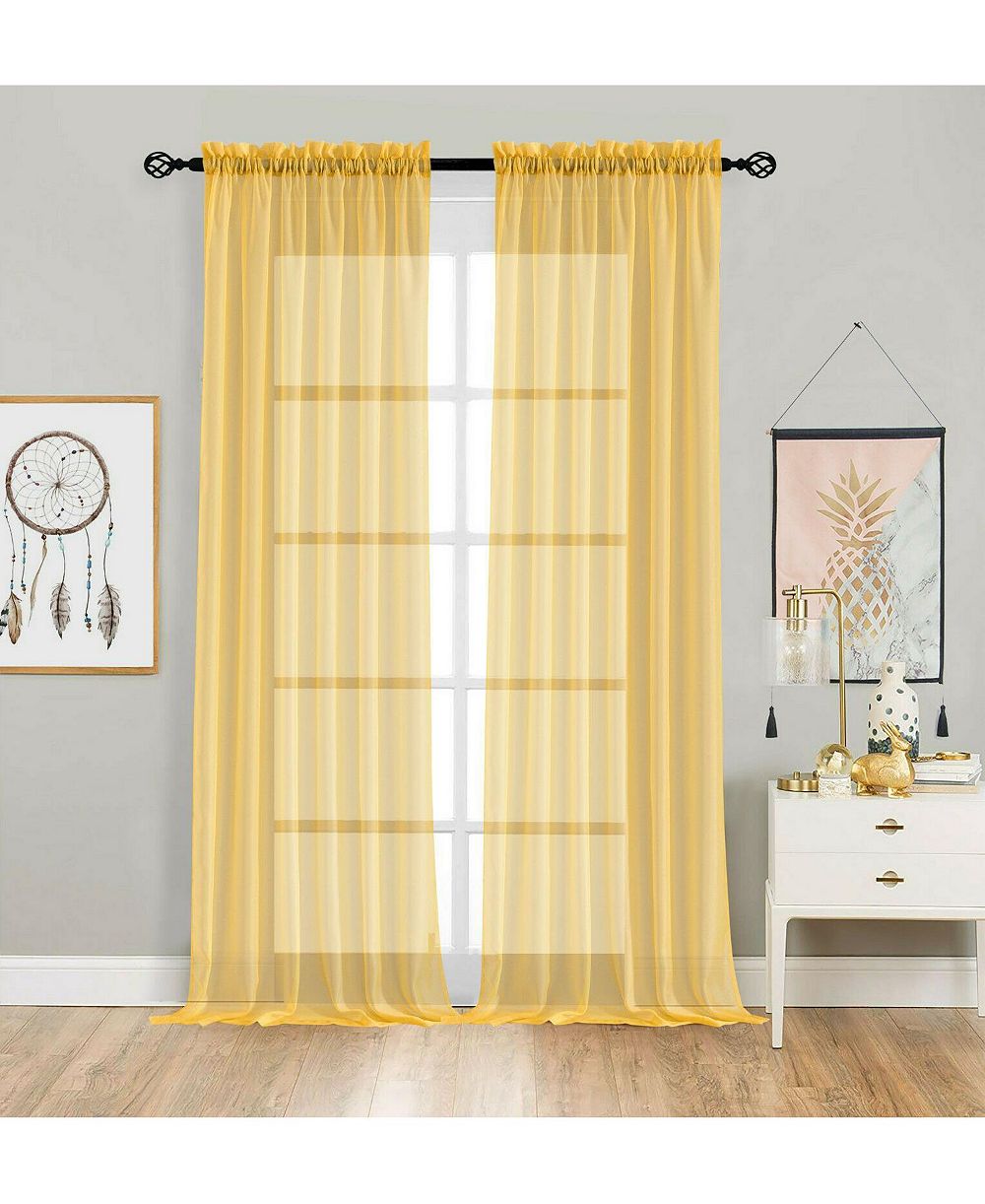Тюлевые занавески Kate Aurora Designer Sheer Voile с петелькой для небольших окон