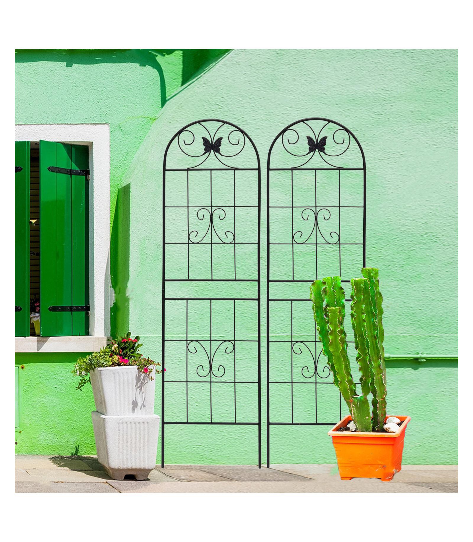 Streamdale Furniture 2 Pack Metal Garden Trellis 71" Rustproof