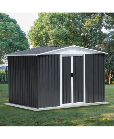 Садовый сарай Streamdale Furniture Apex 8x6 ft с алюминиевым каркасом и раздвижной дверью