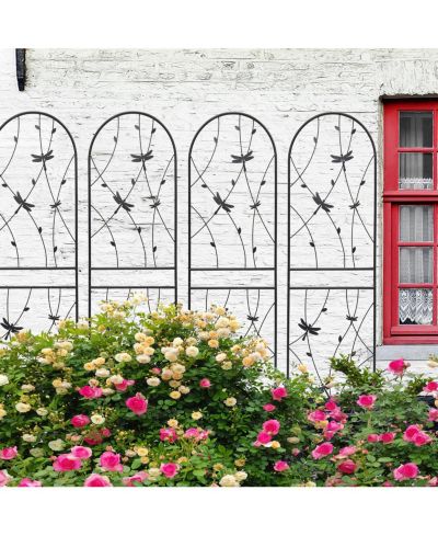 Streamdale Furniture 4 Pack 71" Metal Garden Trellis - Climbing Plant Support