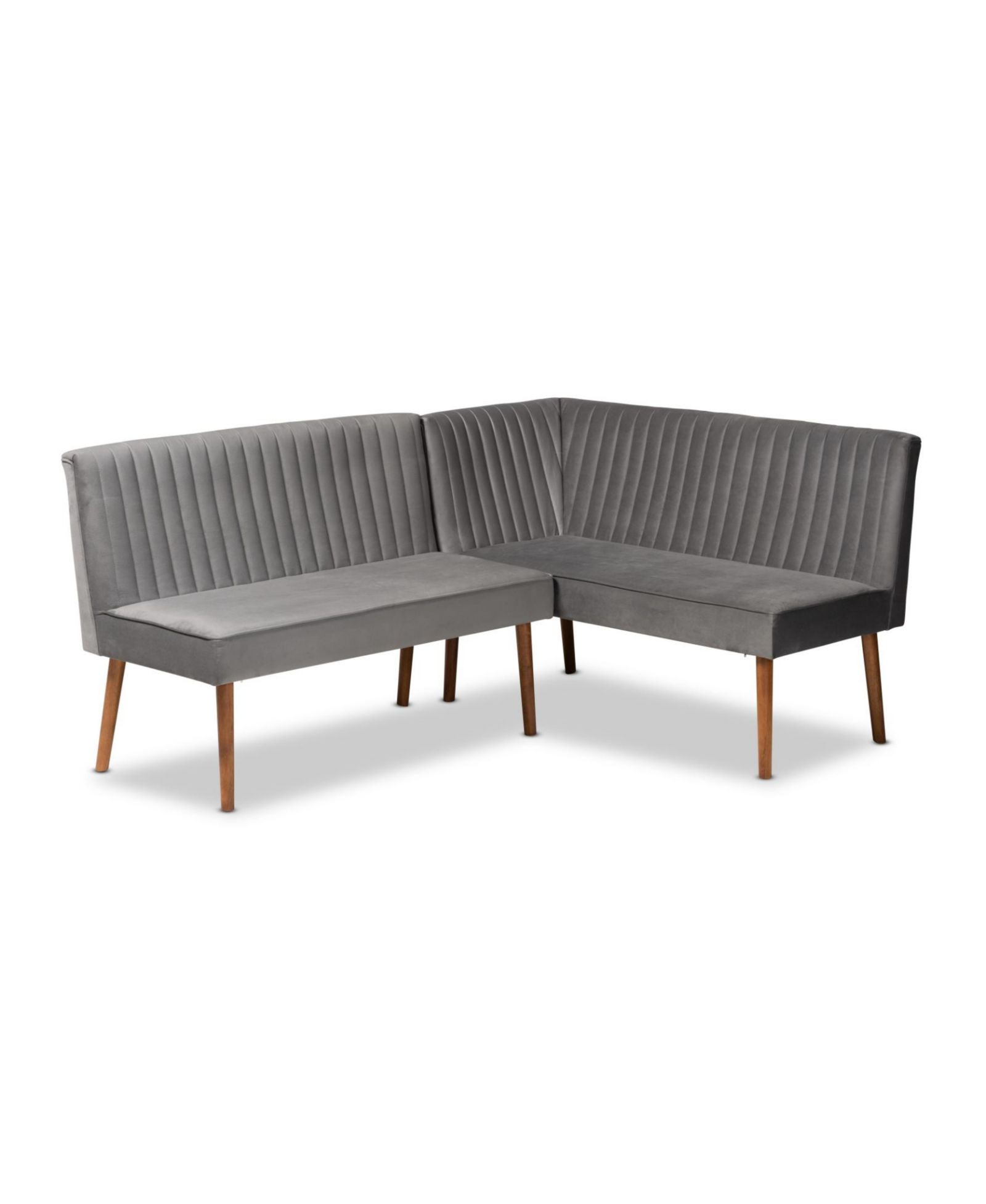 Набор обеденной скамьи Baxton Studio Alvis 2-Pc. Wood Mid-Century Dining Nook Banquette