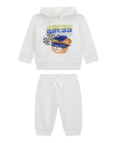 GUESS Baby Boys' Long-Sleeve Hooded Sweatshirt and Sweatpants, 2-Piece Set