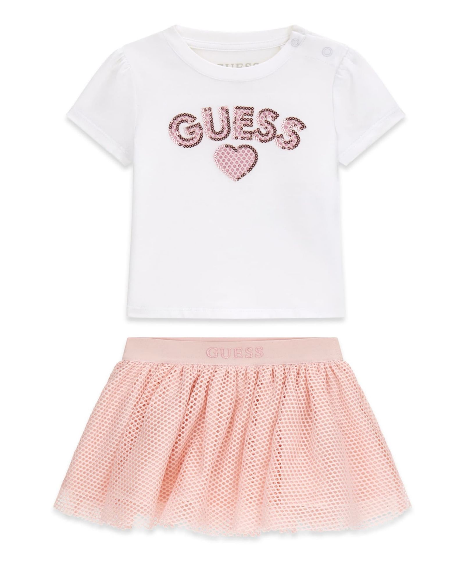GUESS Baby Girls' Short-Sleeve T-Shirt and Skirt, 2-Piece Set