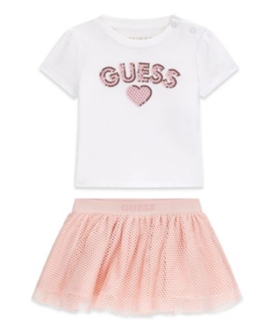 GUESS Baby Girls' Short-Sleeve T-Shirt and Skirt, 2-Piece Set