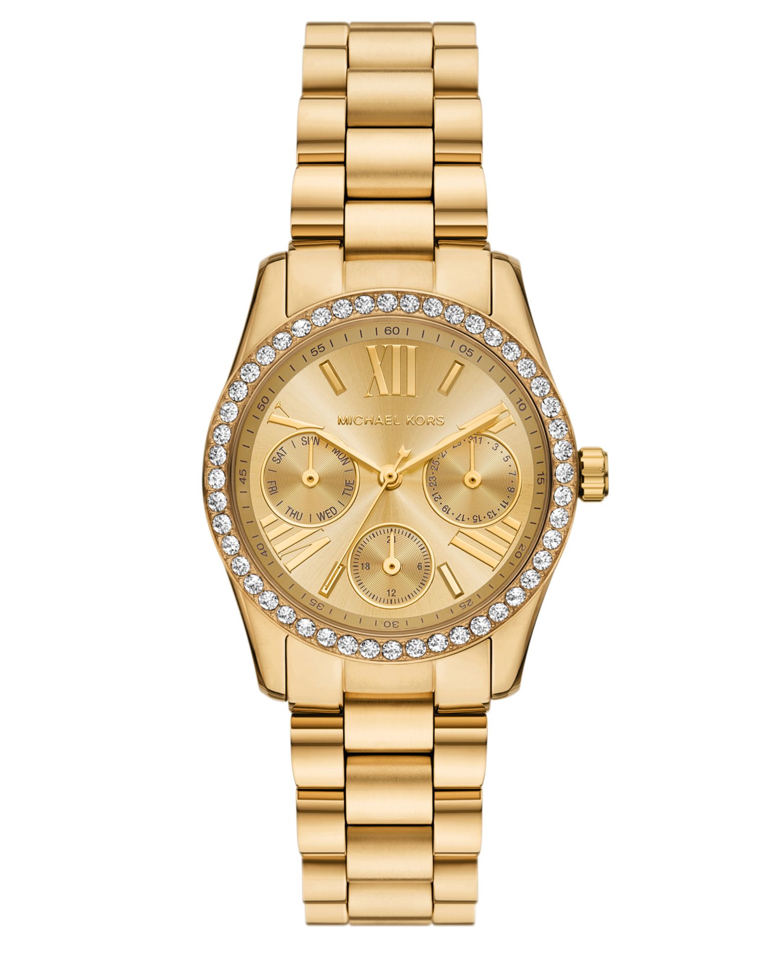 Часы Women's Michael Kors Lexington Multifunction Gold-Tone Stainless Steel 34mm