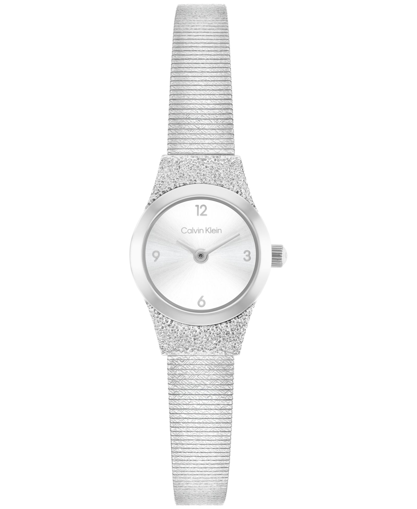 Calvin Klein Women's Contemporary Silver Tone Stainless Steel Mesh Bracelet Watch, 18mm