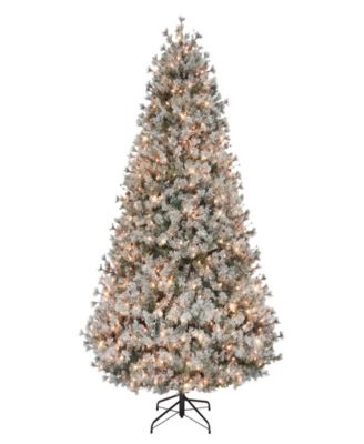 Puleo 7.5' Pre-Lit Flocked Idaho Spruce Artificial Christmas Tree