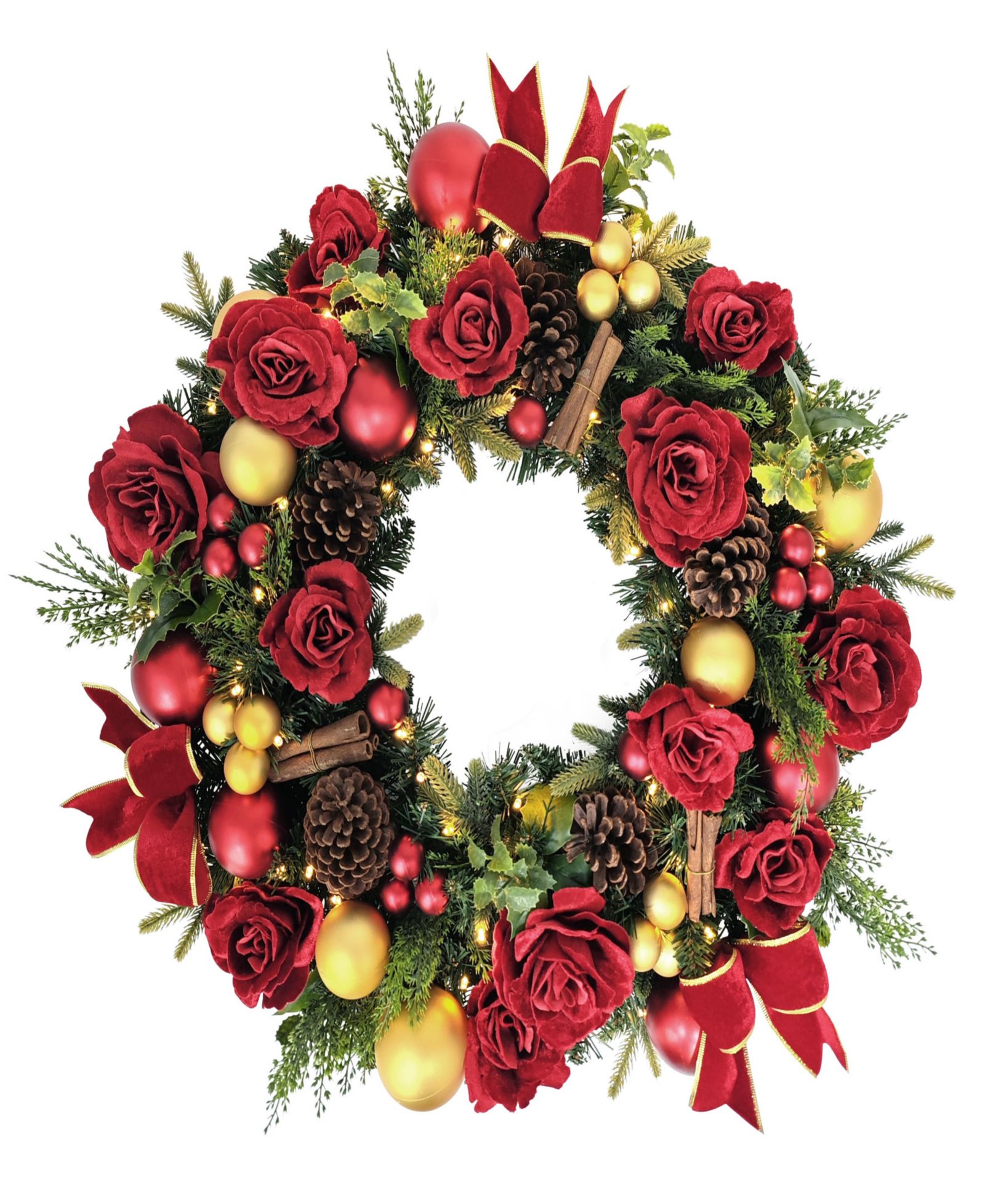 Puleo 26" Pre-Lit Artificial Adorned Christmas Wreath