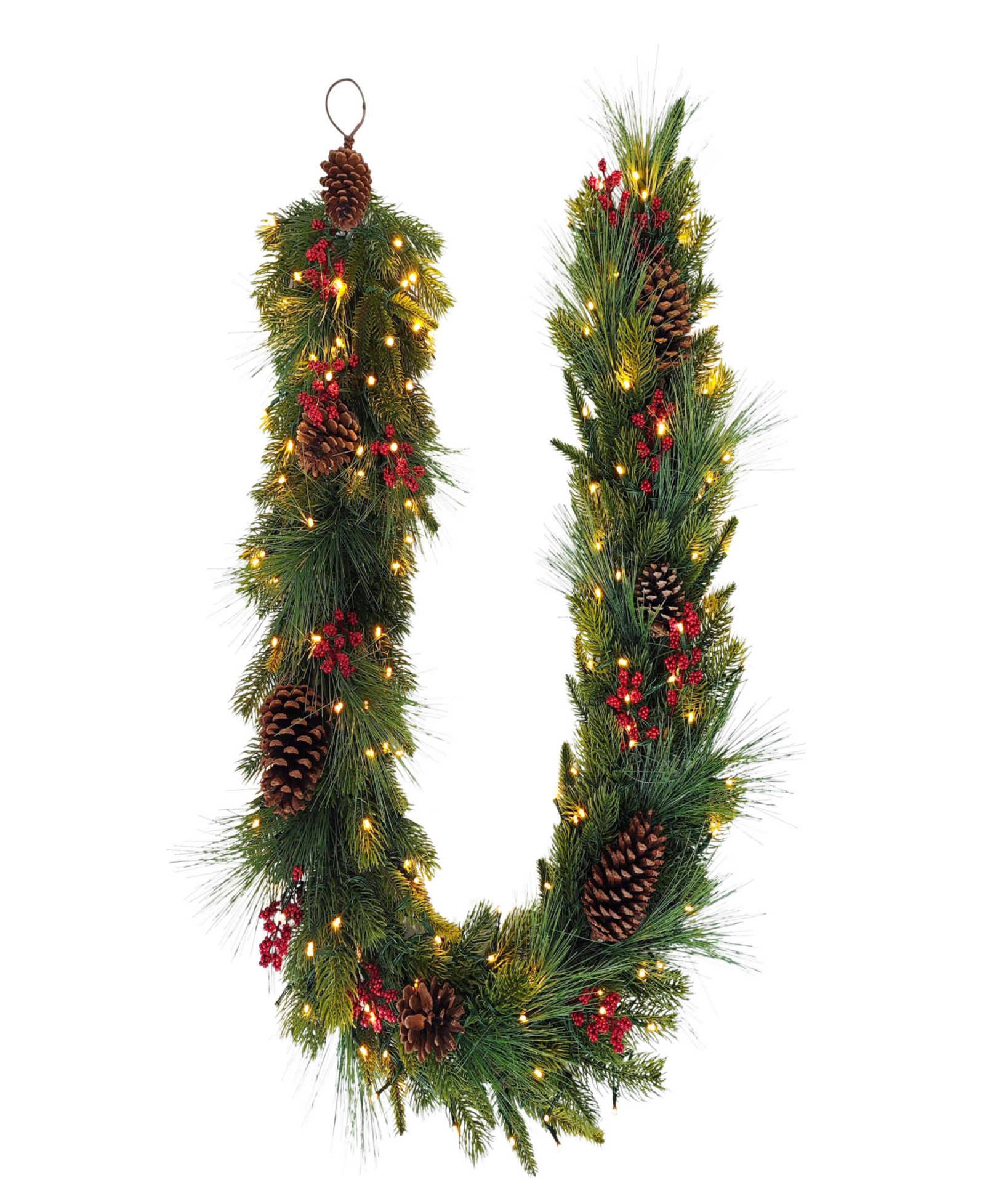 Рождественская гирлянда Puleo 10" Pre-Lit Battery-Operated Artificial Adorned