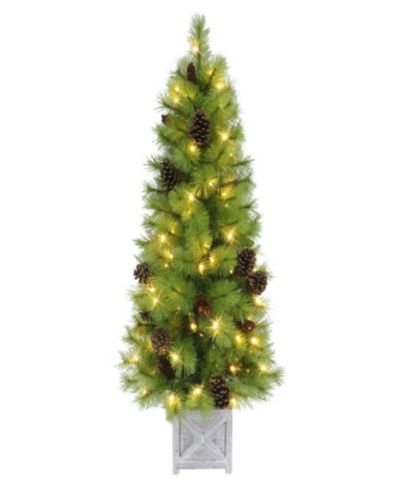 Puleo 4.5' Pre-Lit Artificial Arkansas Pine Potted Tree