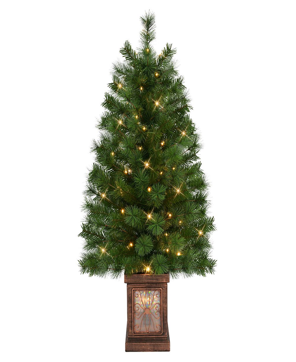 Puleo 3.5' Artificial Pre-Lit Potted Christmas Tree