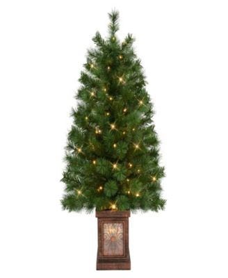 Puleo 3.5' Artificial Pre-Lit Potted Christmas Tree