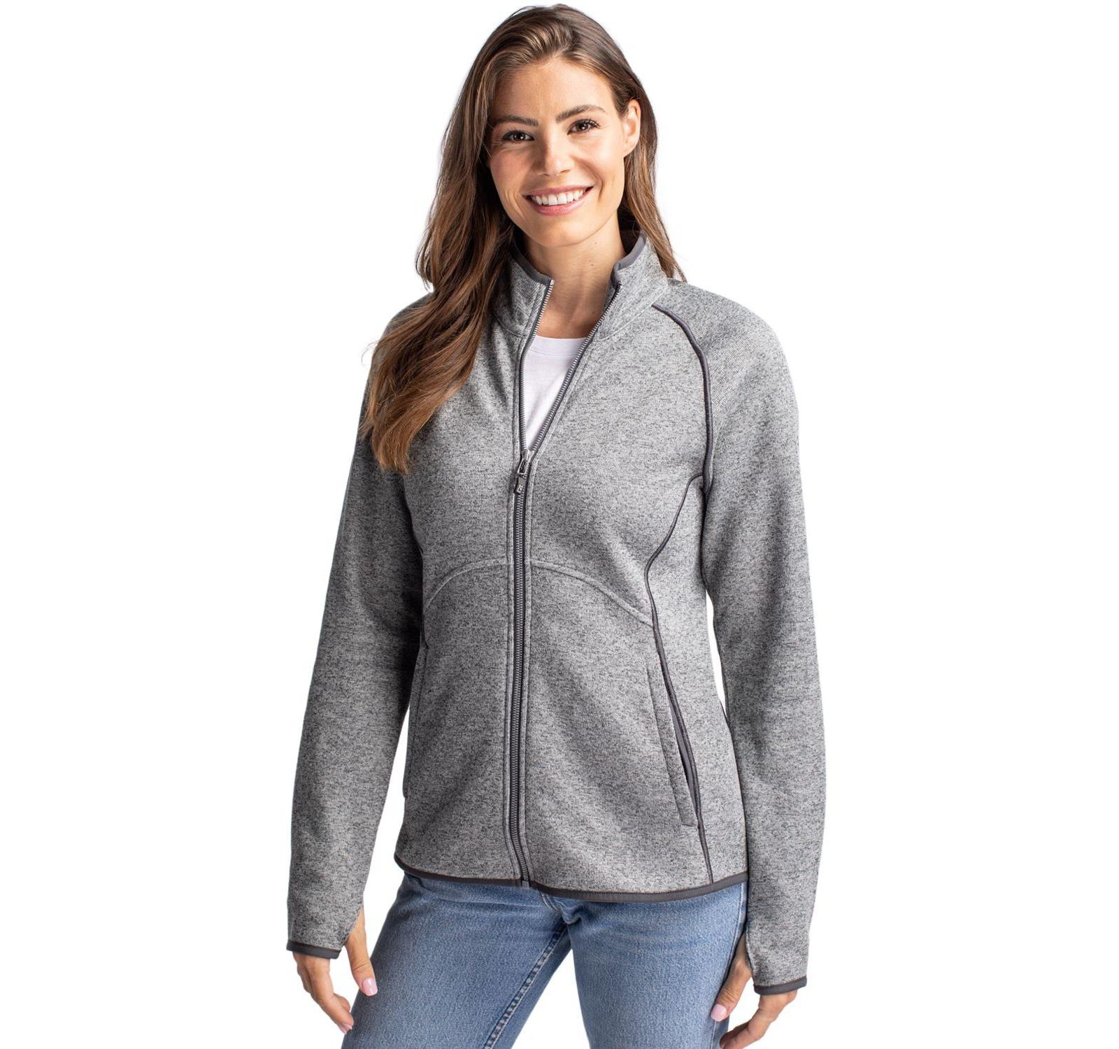 Женская куртка Cutter & Buck Mainsail Sweater-Knit Full Zip Jacket