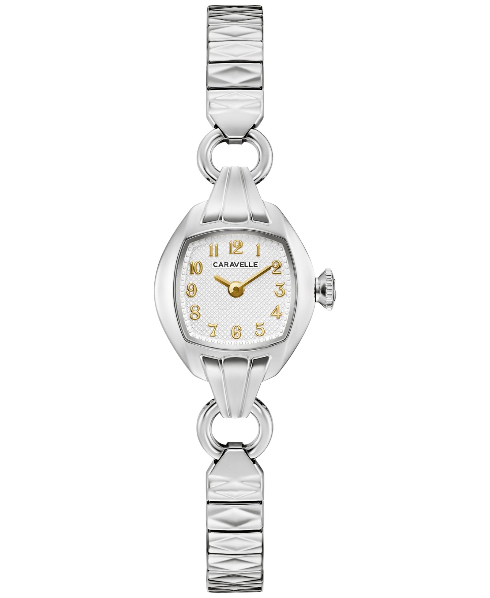 Caravelle Women's Vintage Classic Silver-Tone Stainless Steel Expansion Watch, 19mm