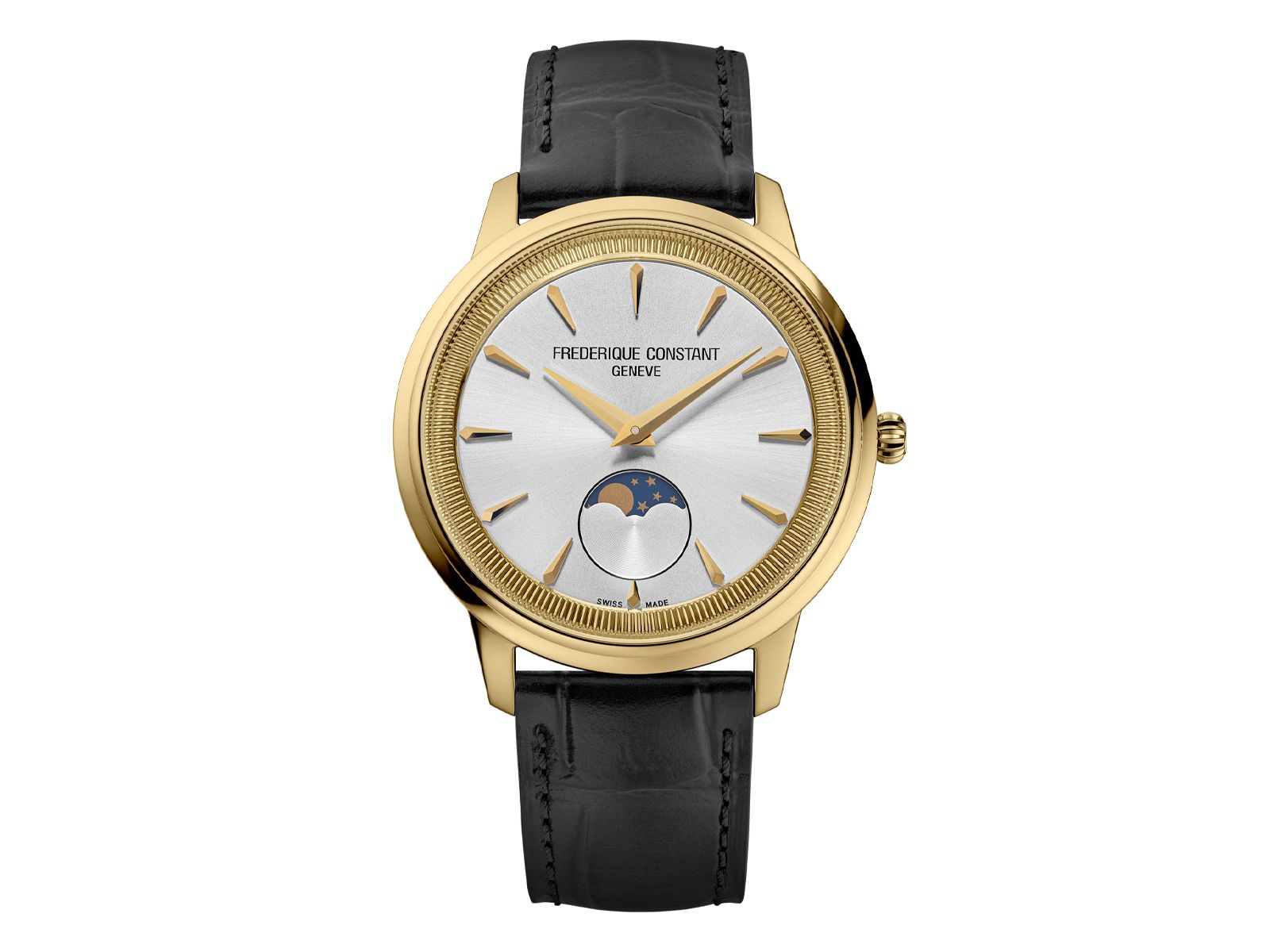 Мужские часы Frederique Constant Moneta Moonphase с коричневым ремешком, 37mm