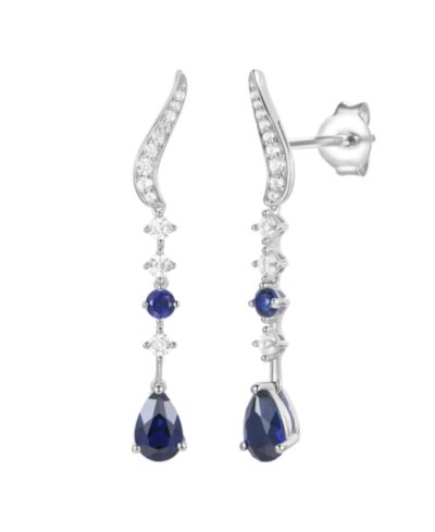Macy's Серьги с рубином (1/6 ct. t.w.) и белым сапфиром (1/2 ct. t.w.) в золоте 14k поверх стерлингового серебра