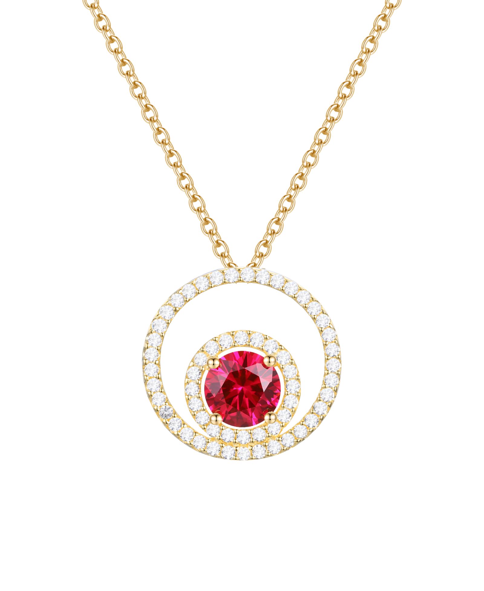 Подвеска Macy's Lab-Grown Sapphire & White Sapphire в золоте 14k поверх серебра