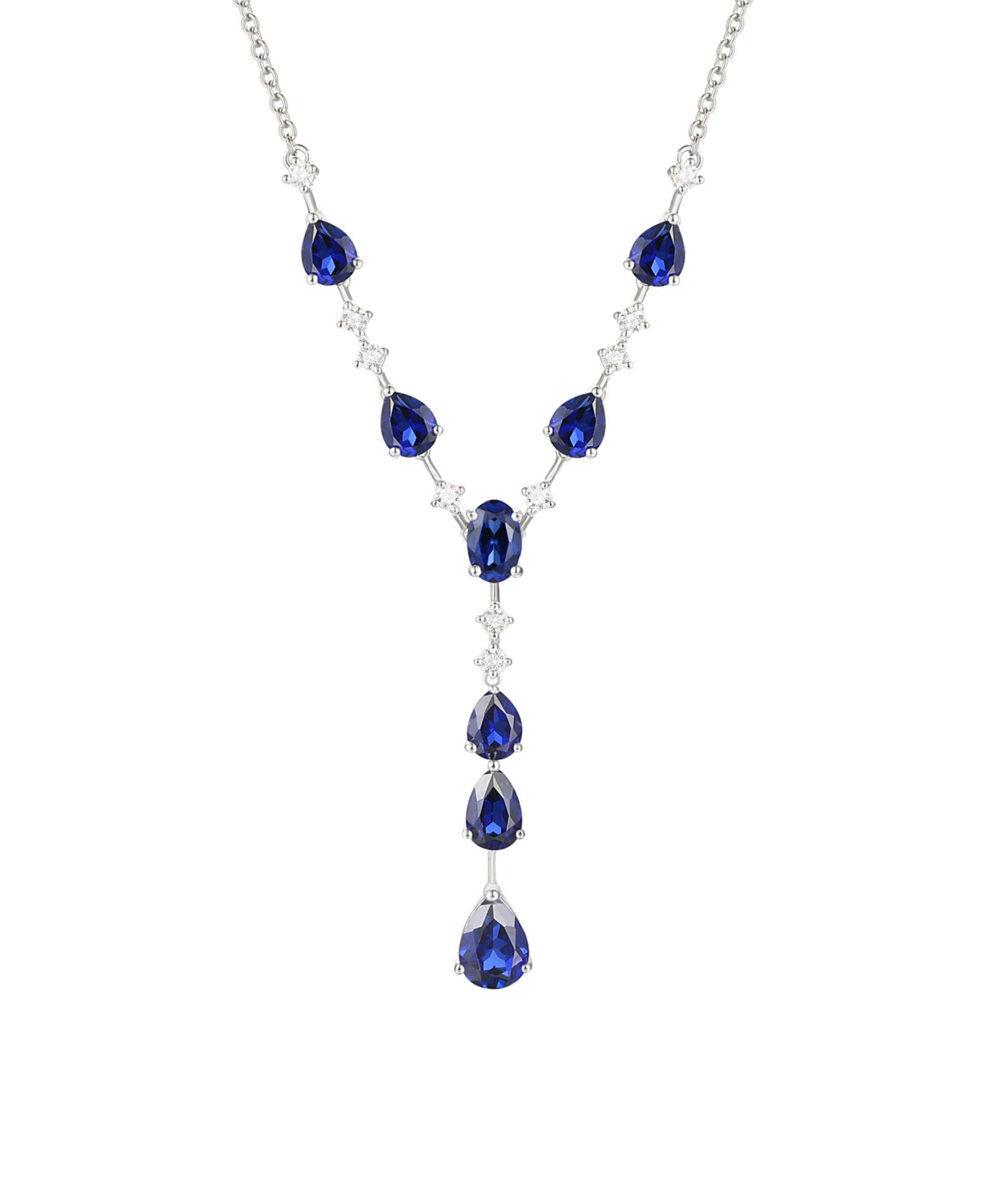 Подвеска Macy's Blue Topaz (1/2 ct. t.w.) & Lab-Grown White Sapphire (1/2 ct. t.w.) в золоте 14k поверх стерлингового серебра