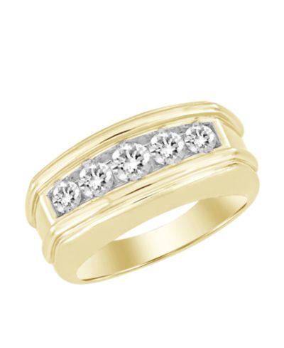 Мужское кольцо с бриллиантом (1 ct. t.w.) из желтого золота 10k
