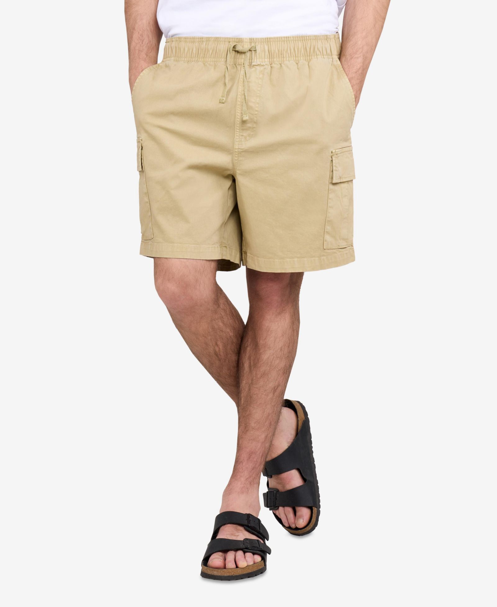 X RAY Men's 6 Inches Elastic Pull On Waistband Twill Cargo Shorts