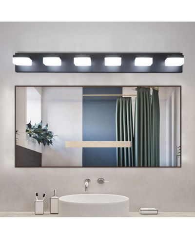 Streamdale Furniture современный светильник для зеркала в ванной, 6 LED ламп, черный