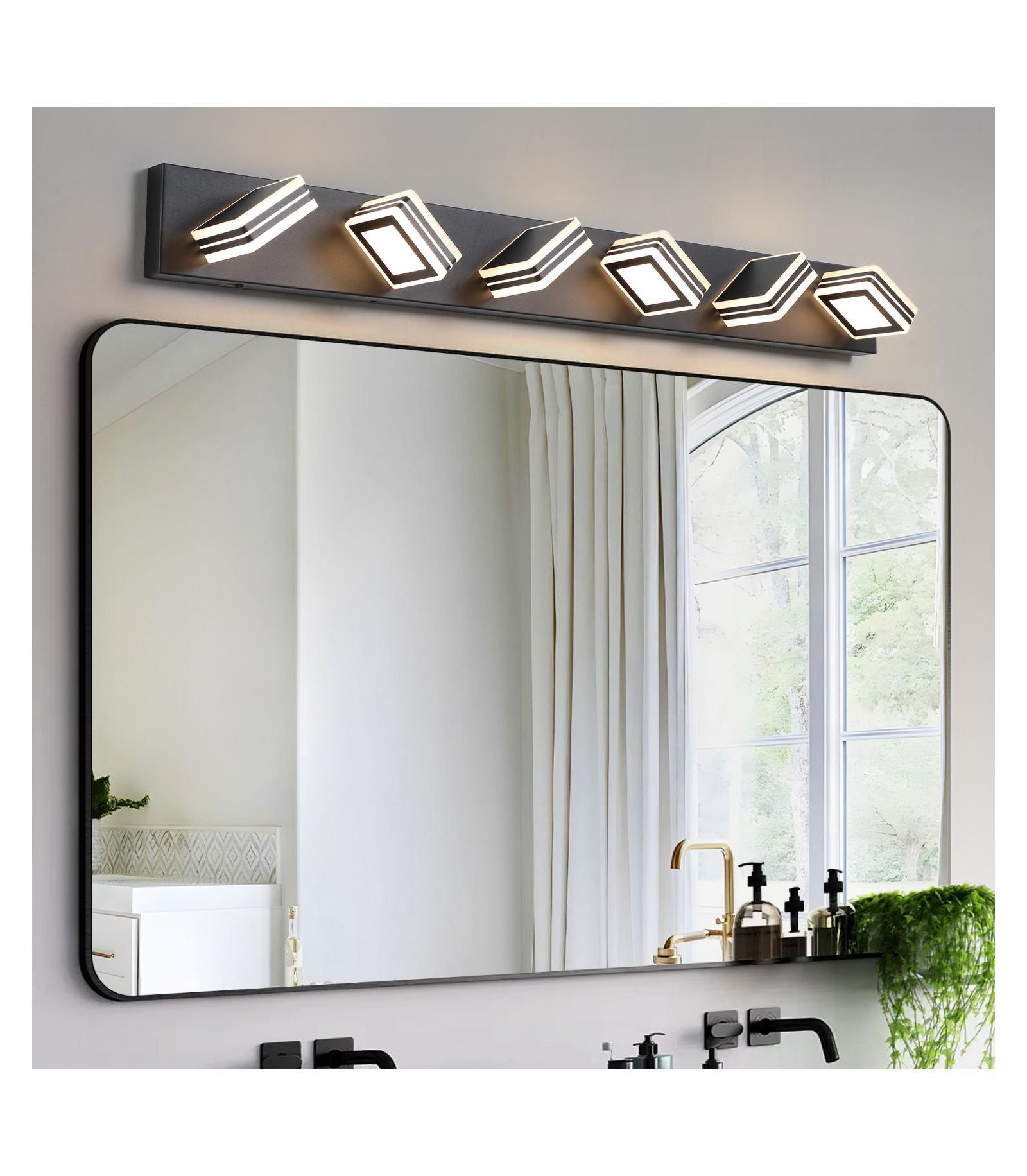 Streamdale Furniture Sleek, Dimmable, Energy-Efficient 6-Light LED Vanity Light