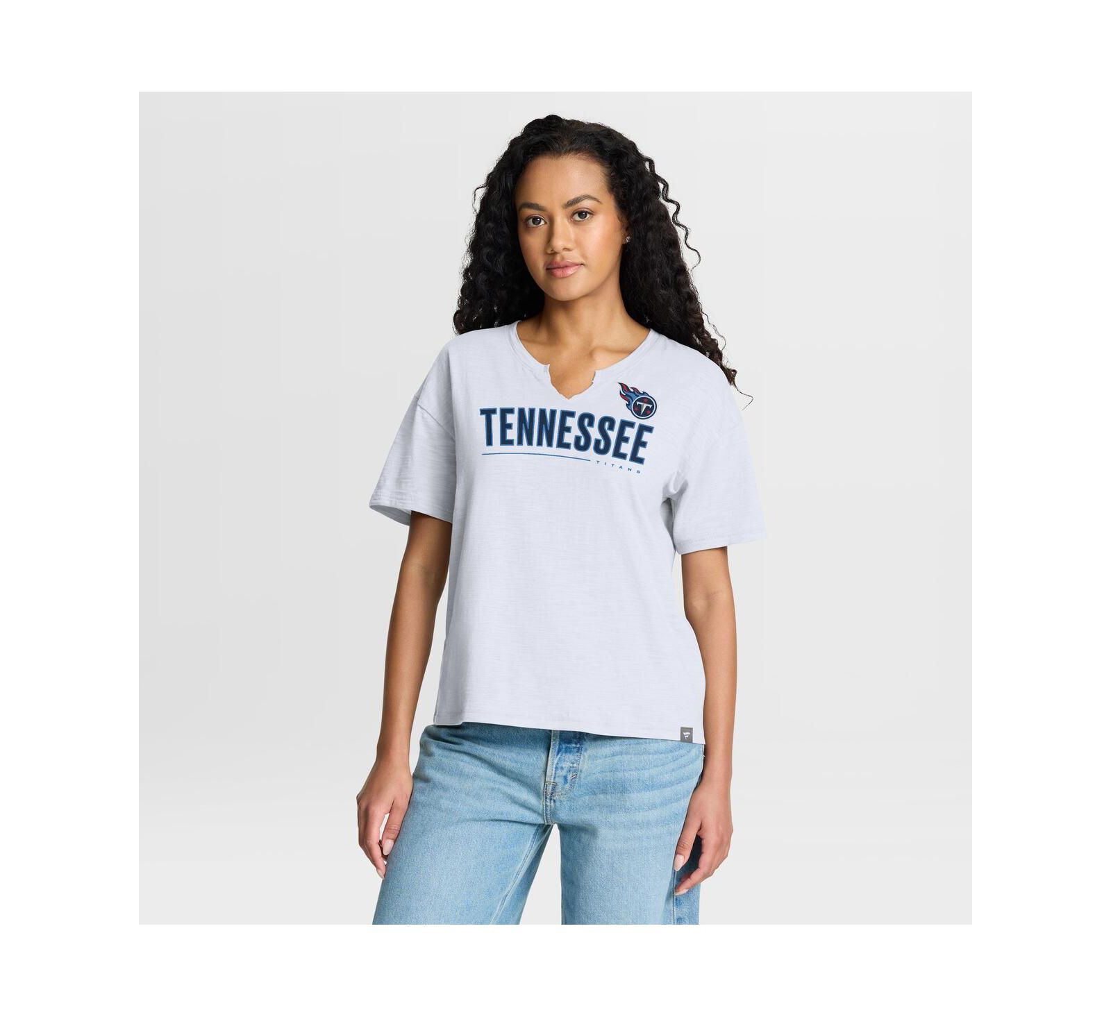 Женская футболка Fanatics White Tennessee Titans Redzone Slub Boxy