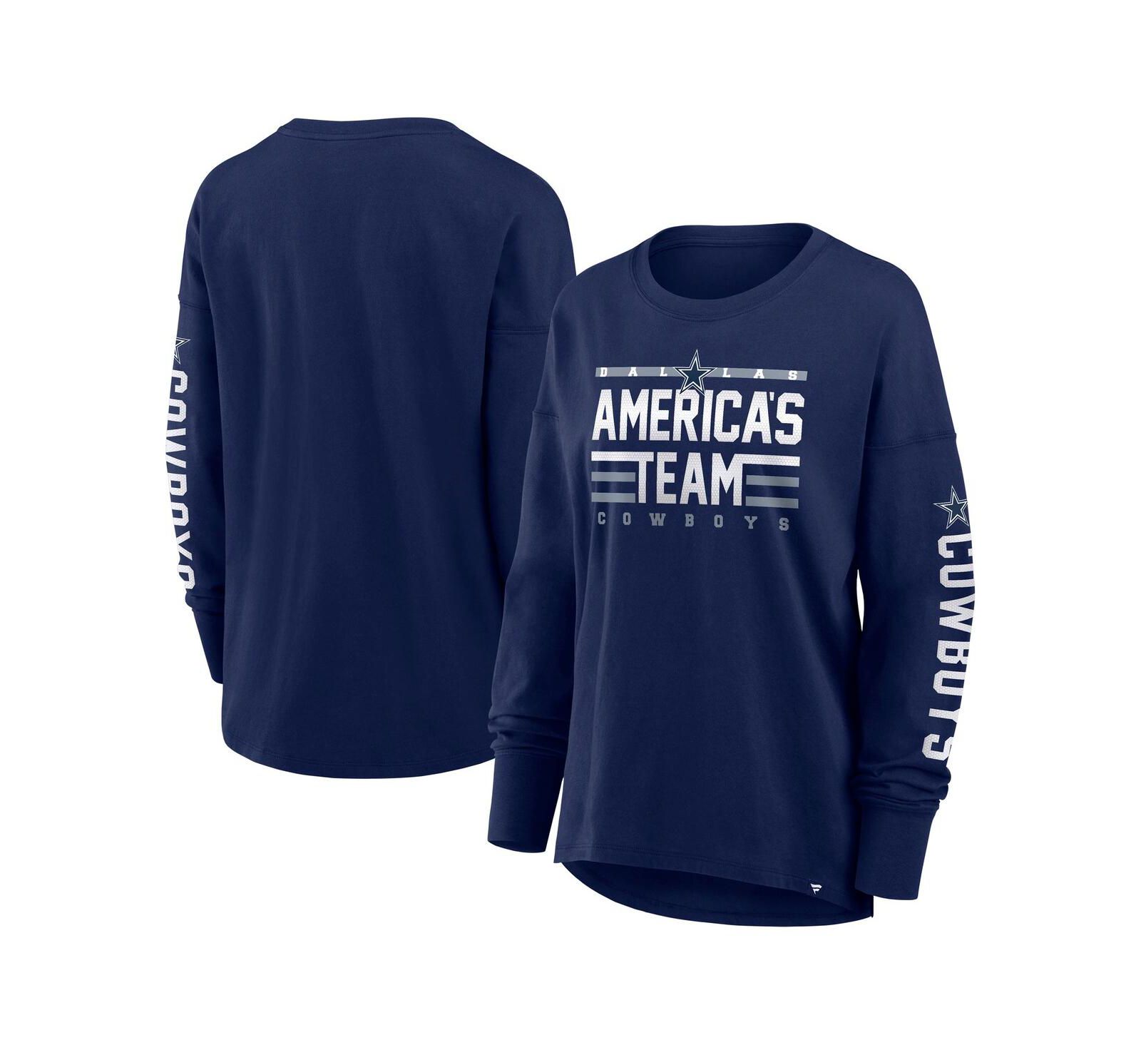 Fanatics Женская футболка с длинным рукавом Dallas Cowboys Hometown Legacy, темно-синяя