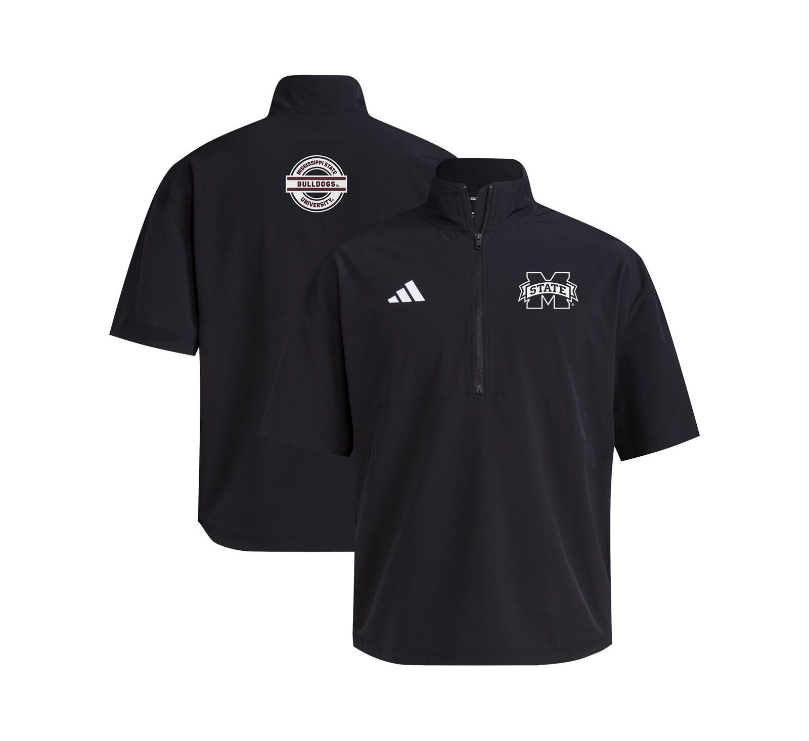 Adidas Men's Black Mississippi State Bulldogs 2024 Half-Zip Short Sleeve Training Jacket