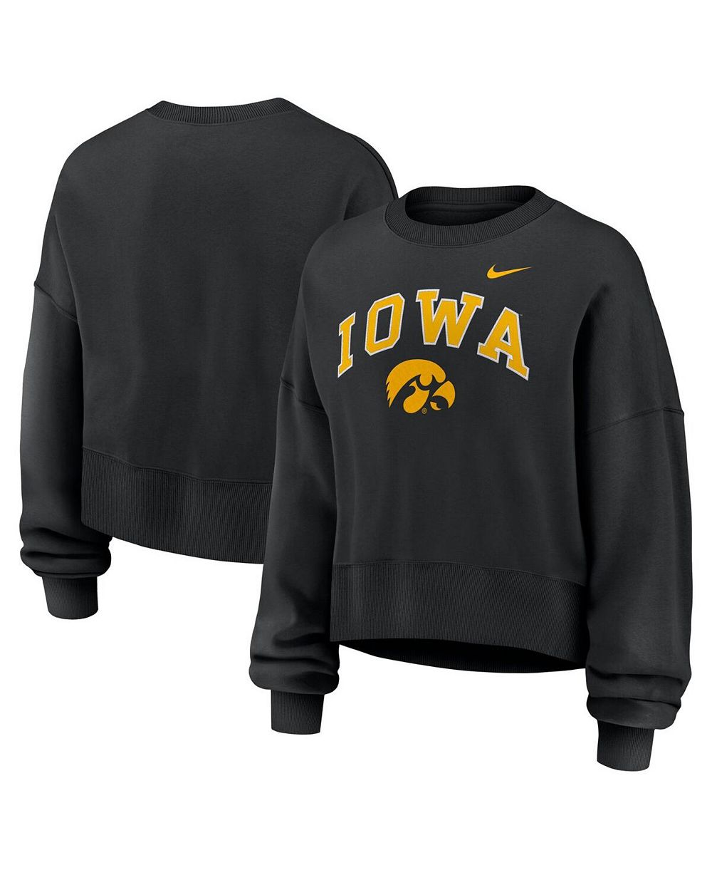 Nike Women's Black Iowa Hawkeyes Oversized Phoenix Arch Pullover Sweatshirt