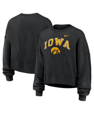 Nike Женская черная толстовка Phoenix Arch Oversized с молнией, Iowa Hawkeyes