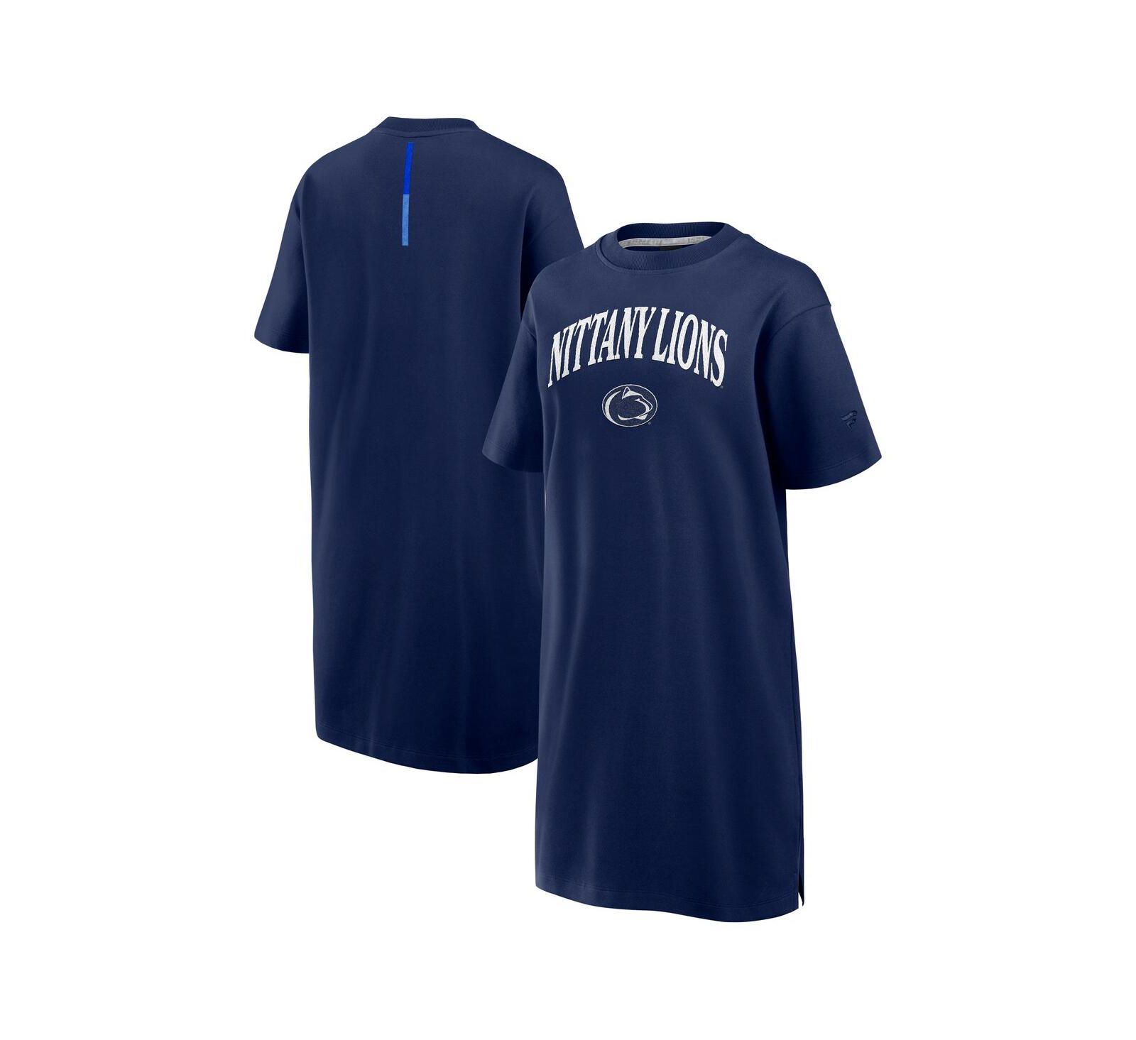Женское платье-футболка Fanatics Navy Penn State Nittany Lions Elements Go Tri-Blend