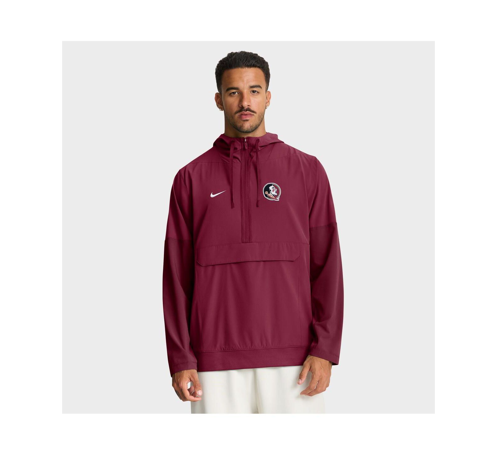 Nike Men's Garnet Florida State Seminoles Anorak Half-Zip Hoodie Jacket