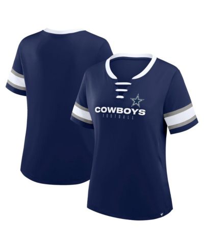 Женская футболка Fanatics Navy Dallas Cowboys Redzone Draw Play Athena Lace-Up