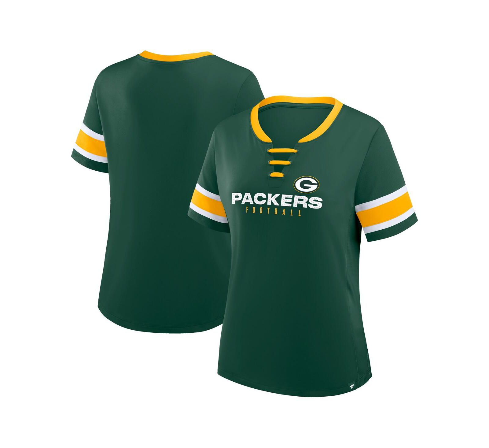 Женская футболка Fanatics Green Bay Packers Redzone Draw Play Athena Lace-Up